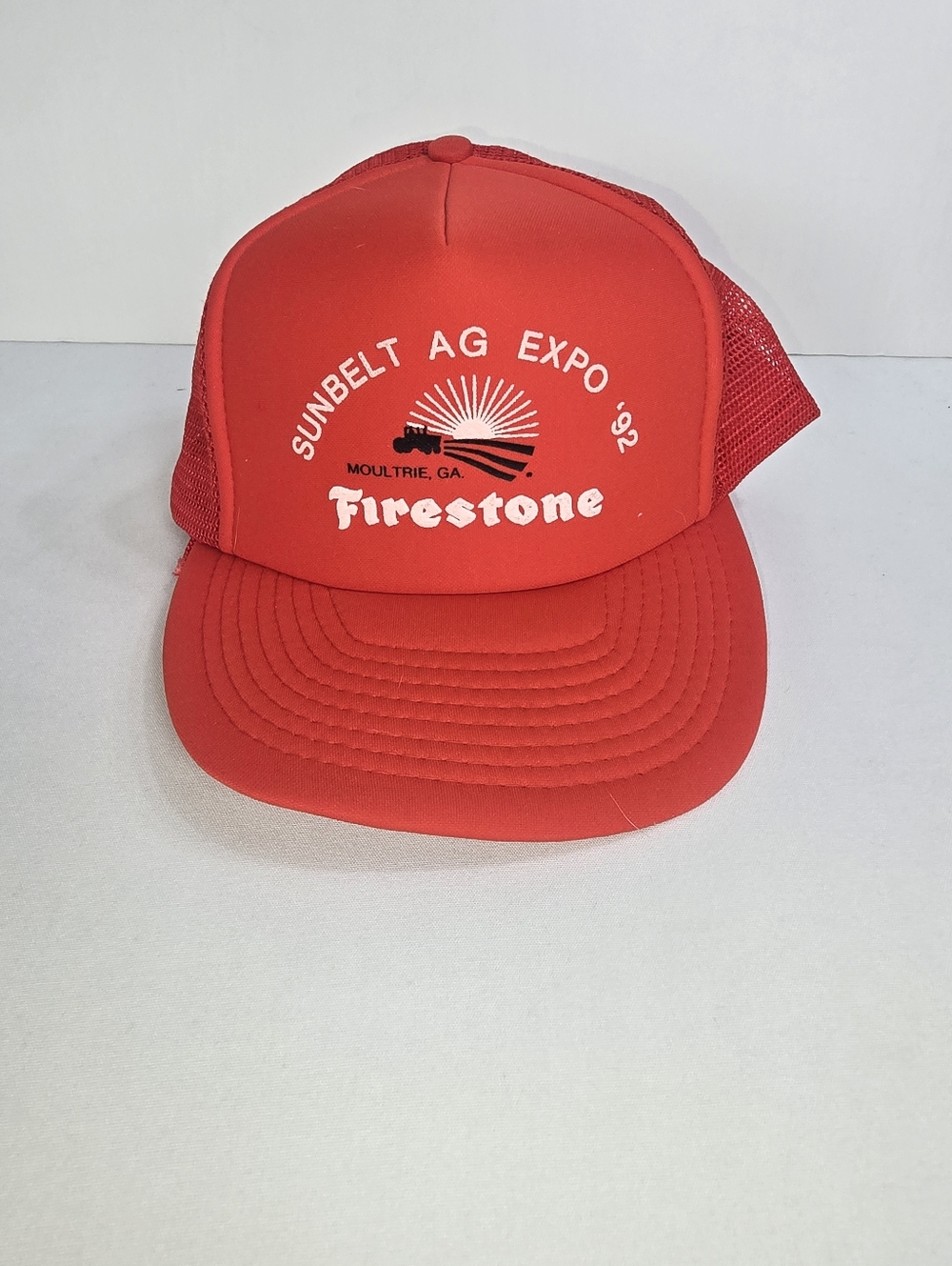 Vintage Sunbelt Agriculture Expo 1992 Firestone Farming Trucker Hat Moultrie GA